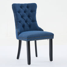 Load image into Gallery viewer, Nikki Modern, High-end Tufted Solid Wood Contemporary Flax Upholstered Linen Dining Chair With Wood Legs Nailhead Trim 2-Pcs Set,Blue Linen, SW6801BL