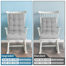 Load image into Gallery viewer, 2Pcs Waterproof Rocking Chair Cushion Upper And Lower Back And Seat Sets With Non-Slip Ties Oxford Cloth Surface Polyester Filling Comfortable For Indoor Home Office Car