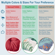 Load image into Gallery viewer, 2Pcs Waterproof Rocking Chair Cushion Upper And Lower Back And Seat Sets With Non-Slip Ties Oxford Cloth Surface Polyester Filling Comfortable For Indoor Home Office Car