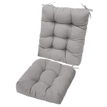 Load image into Gallery viewer, 2Pcs Waterproof Rocking Chair Cushion Upper And Lower Back And Seat Sets With Non-Slip Ties Oxford Cloth Surface Polyester Filling Comfortable For Indoor Home Office Car