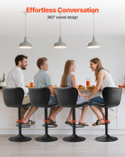 Load image into Gallery viewer, Bar Stool Set Of 2, Modern PU Leather Counter Height Stools, Swivel Kitchen Barstool With Back And Footrest, Height Adjustable Armless Bar Chair, Island Barstools For Kitchen, Dining Room, Black