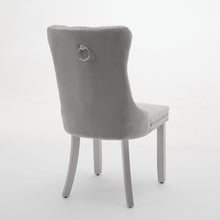 Load image into Gallery viewer, A&A Furniture, Nikki Modern, High-end Tufted Solid Wood Contemporary Velvet Upholstered Dining Chair With Wood Legs Nailhead Trim 2-Pcs Set, Light Gray,