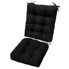 Load image into Gallery viewer, 2Pcs Waterproof Rocking Chair Cushion Upper And Lower Back And Seat Sets With Non-Slip Ties Oxford Cloth Surface Polyester Filling Comfortable For Indoor Home Office Car