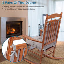 Load image into Gallery viewer, 2Pcs Waterproof Rocking Chair Cushion Upper And Lower Back And Seat Sets With Non-Slip Ties Oxford Cloth Surface Polyester Filling Comfortable For Indoor Home Office Car
