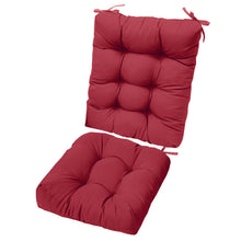 Load image into Gallery viewer, 2Pcs Waterproof Rocking Chair Cushion Upper And Lower Back And Seat Sets With Non-Slip Ties Oxford Cloth Surface Polyester Filling Comfortable For Indoor Home Office Car
