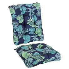 Load image into Gallery viewer, 2Pcs Waterproof Rocking Chair Cushion Upper And Lower Back And Seat Sets With Non-Slip Ties Oxford Cloth Surface Polyester Filling Comfortable For Indoor Home Office Car
