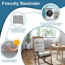 Load image into Gallery viewer, 2Pcs Waterproof Rocking Chair Cushion Upper And Lower Back And Seat Sets With Non-Slip Ties Oxford Cloth Surface Polyester Filling Comfortable For Indoor Home Office Car
