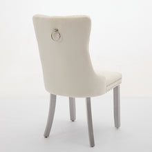 Load image into Gallery viewer, A&amp;A Furniture, Nikki  Modern, High-end Tufted Solid Wood Contemporary Velvet Upholstered Dining Chair With Wood Legs Nailhead Trim 2-Pcs Set, Milky White
