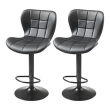 Load image into Gallery viewer, Bar Stool Set Of 2, Modern PU Leather Counter Height Stools, Swivel Kitchen Barstool With Back And Footrest, Height Adjustable Armless Bar Chair, Island Barstools For Kitchen, Dining Room, Black
